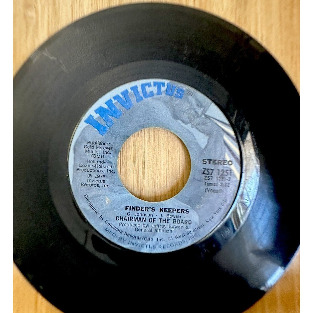 CHAIRMAN OF THE BOARD FINDER'S KEEPERS VOCAL / INSTRUMENTAL 45 Rpm 7” Jukebox